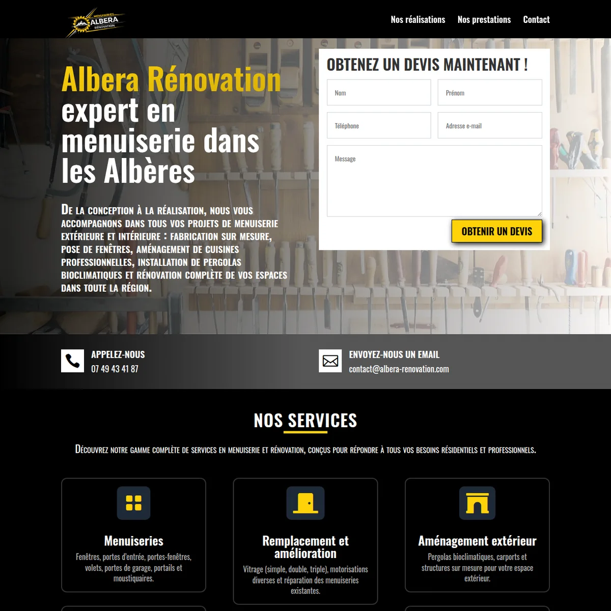 Site Albera Rénovation créé par Agence FTI